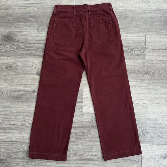 AMERICAN GIANT Womens Wide Leg Pants Size 12 Burgundy Rum Raisin Boho Retro 70s - Picture 5 of 8